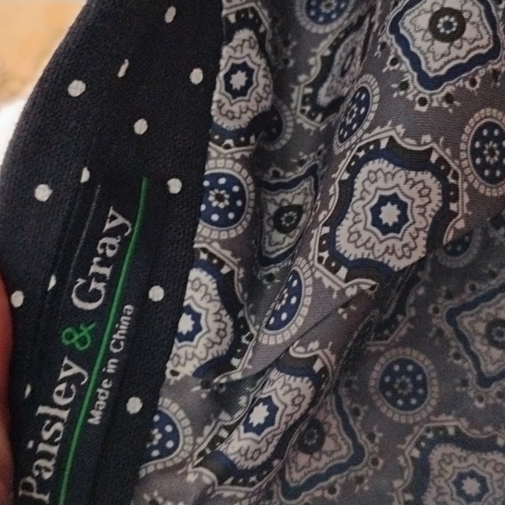 Men's Black Polka Dot Blazer - Picture 4 of 6